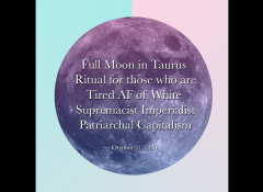 A moon with the words Full Moon in Taurus.